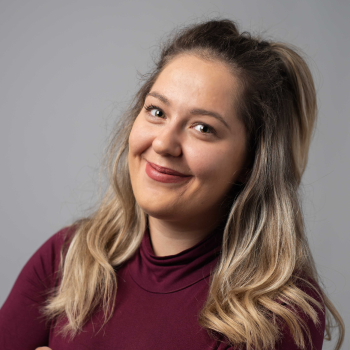 Woman looking into camera